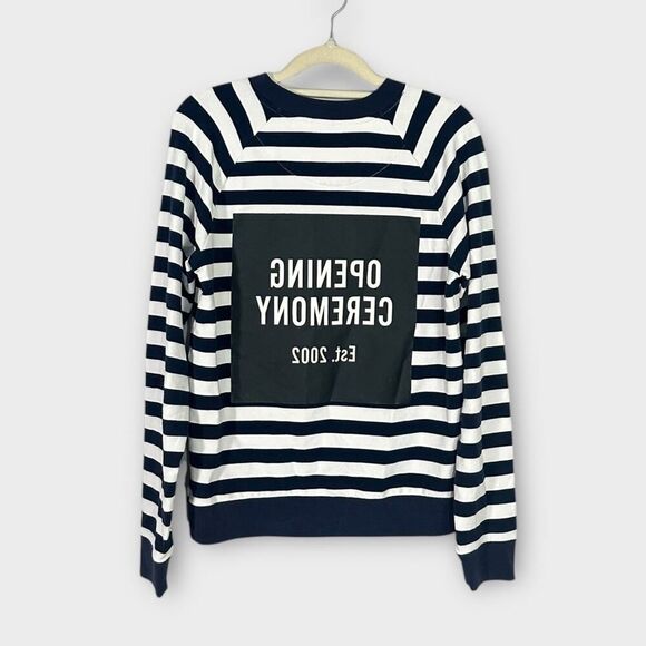 Opening Ceremony Pullover Sweatshirt Women's XS Navy Blue White Long Sleeve - Picture 4 of 10